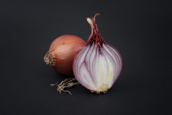 Onion sliced in half