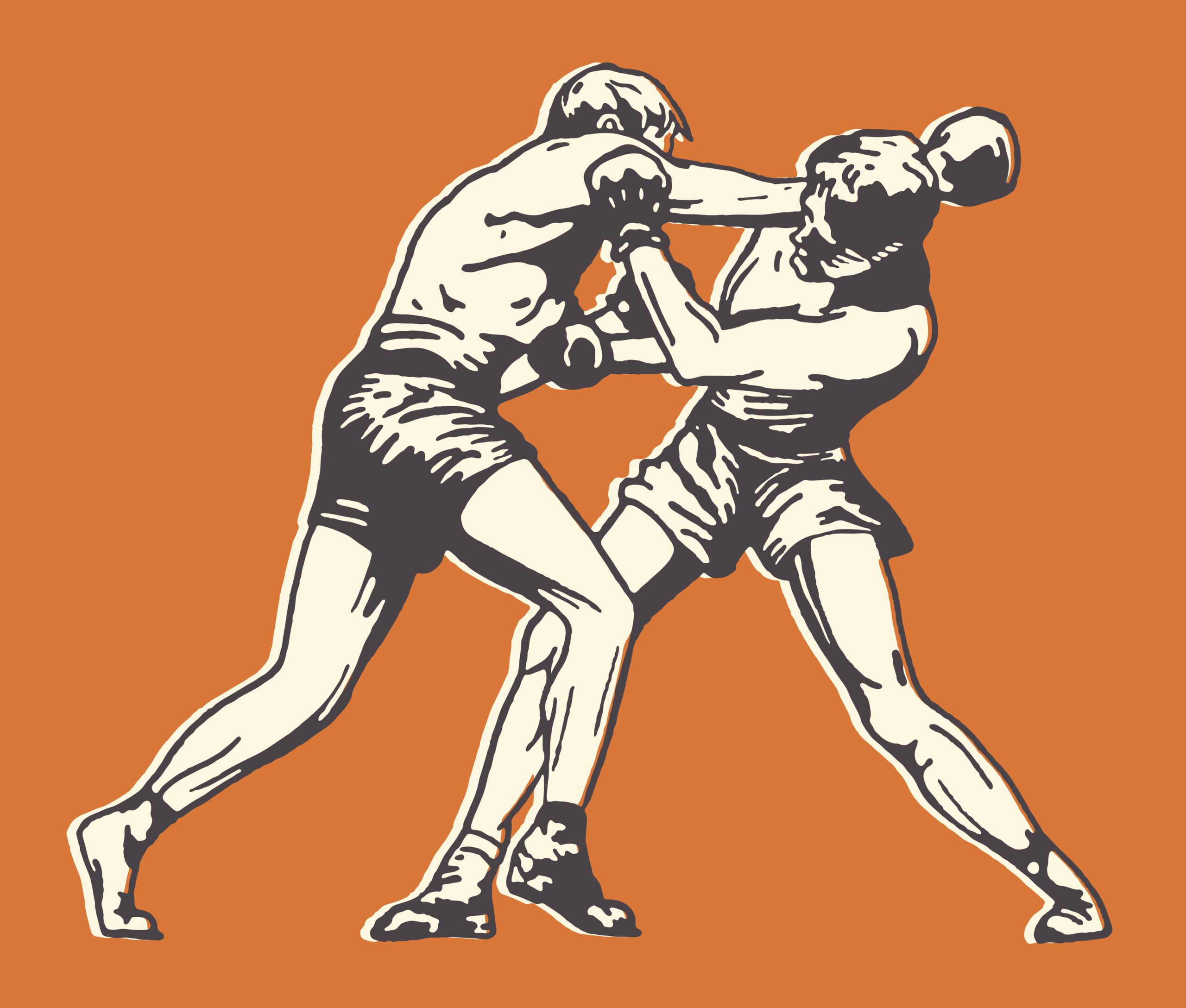 Two men boxing