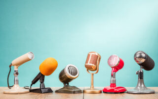 Retro microphones for an interview