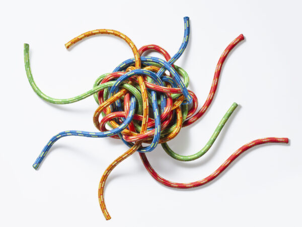 Tangle of colorful strings