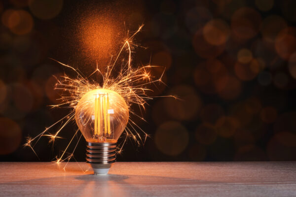 Light bulb creating sparks