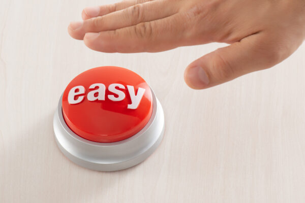 Person reaching for the Easy button