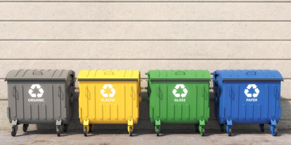 Colorful garbage containers