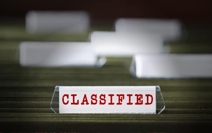 Top secret document file folder